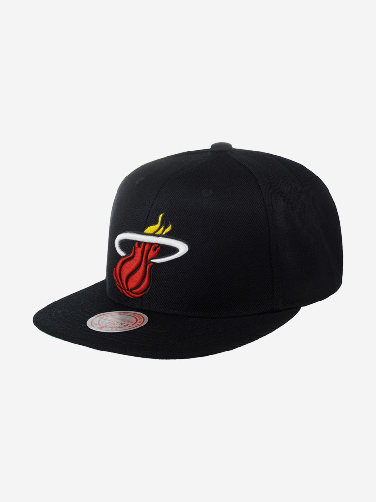 Бейсболка с прямым козырьком MITCHELL NESS HHSS2976-MHEYYPPPBLCK Miami Heat NBA