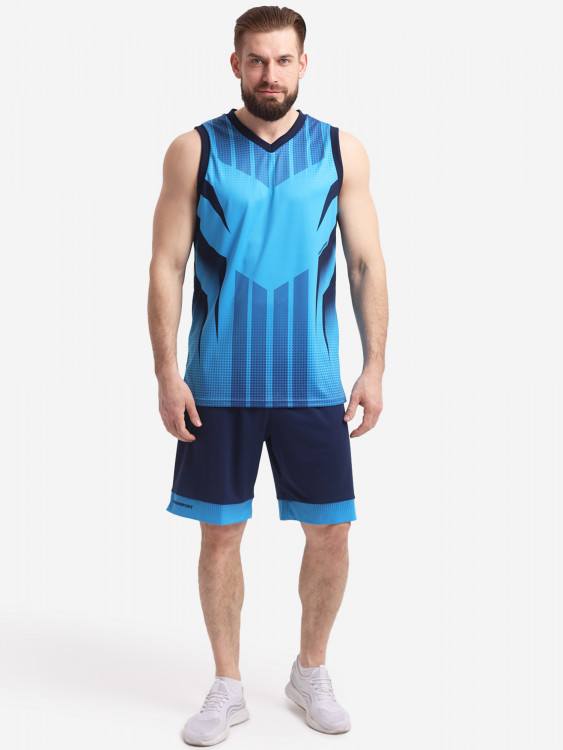 Баскетбольная форма комплект футболка с шортами CROSSSPORT Бфкм-010 голубой