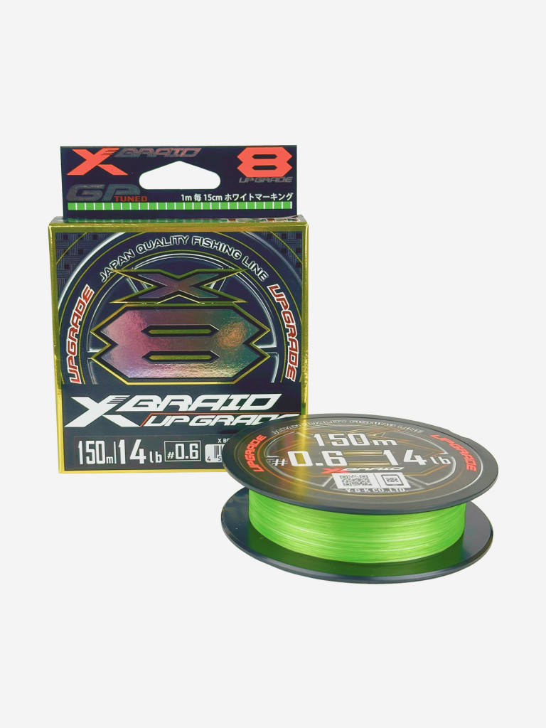 Шнур YGK X-Braid Upgrade X8 150м Green #0.6, 0.128мм, 14lb, 6.3кг
