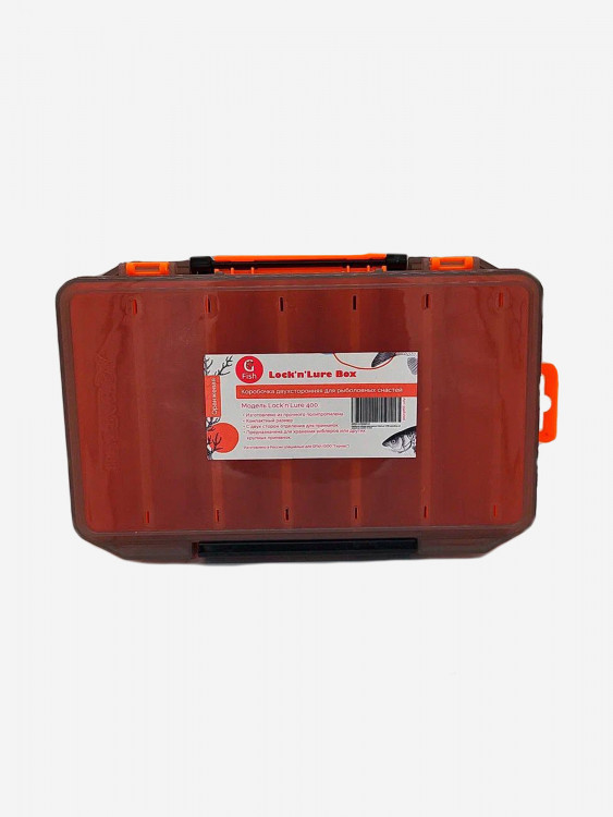 Коробка для воблеров двухсторонняя GFish 17400 органайзер рыболовный для снастей, 12 ячеек, оранжевая