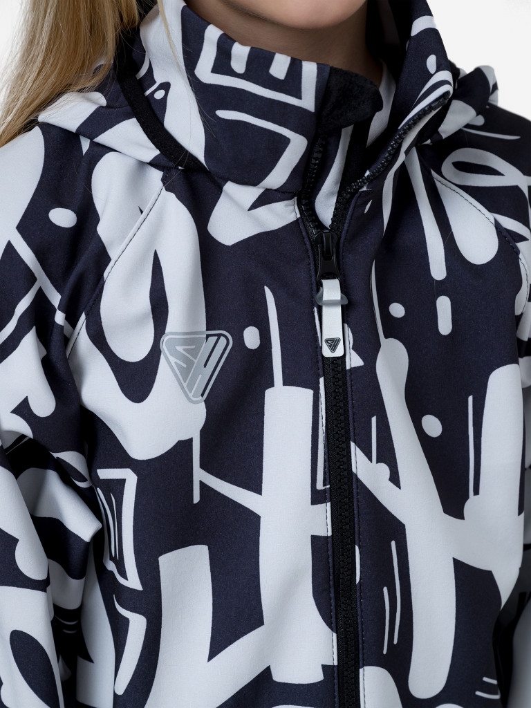 Демисезонный комбинезон для детей Sherysheff В19051ФЧ Принт SH Черно-белый