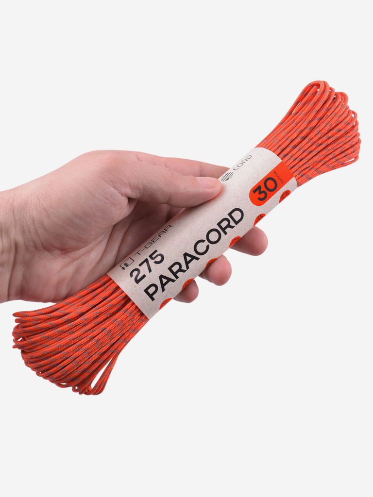 Паракорд 275 T-Gear x CORD nylon 30м световозвращающий (Neon Orange)
