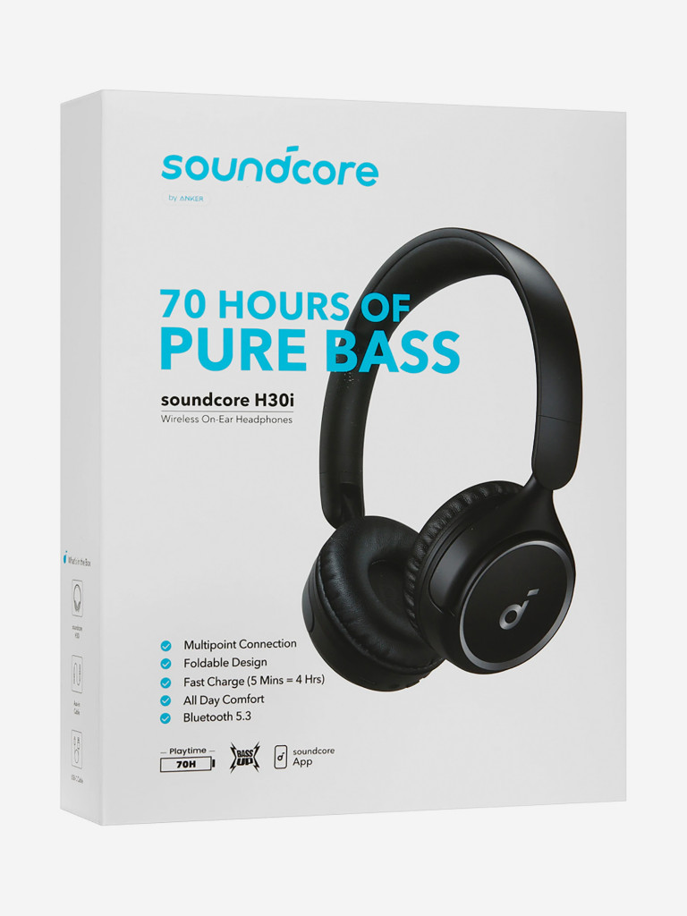 Наушники беспроводные SOUNDCORE H30i Черный