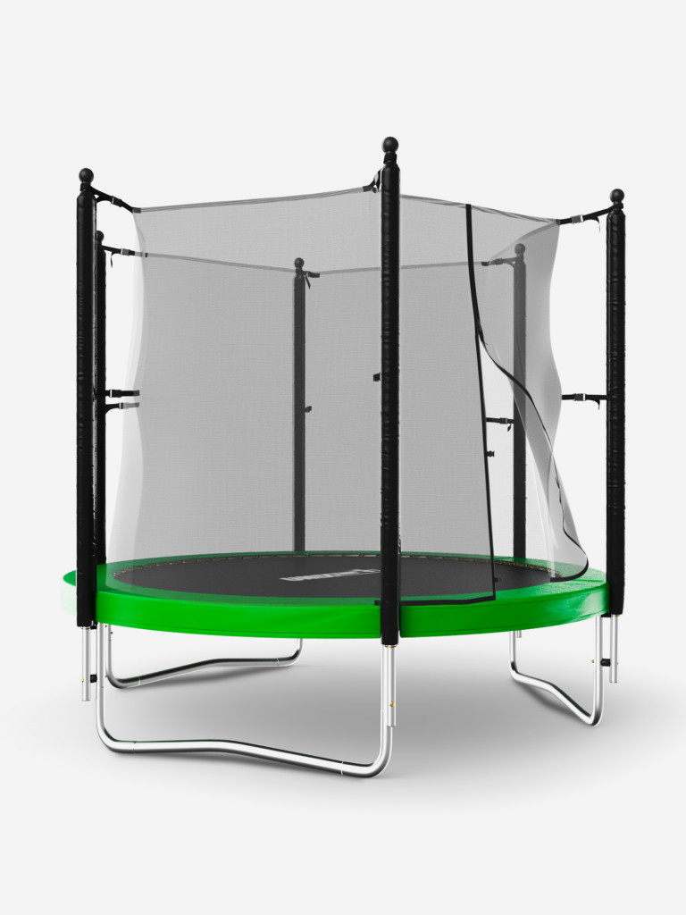 Батут каркасный UNIX Line Simple 8 ft Green с внутренней защитной сеткой, общий диаметр 244 см, до 140 кг