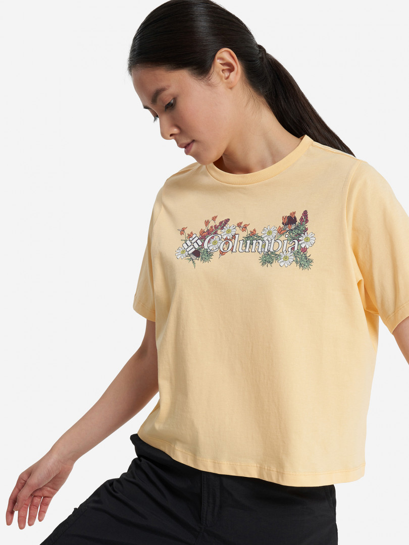 фото Футболка женская columbia north cascades relaxed tee, бежевый