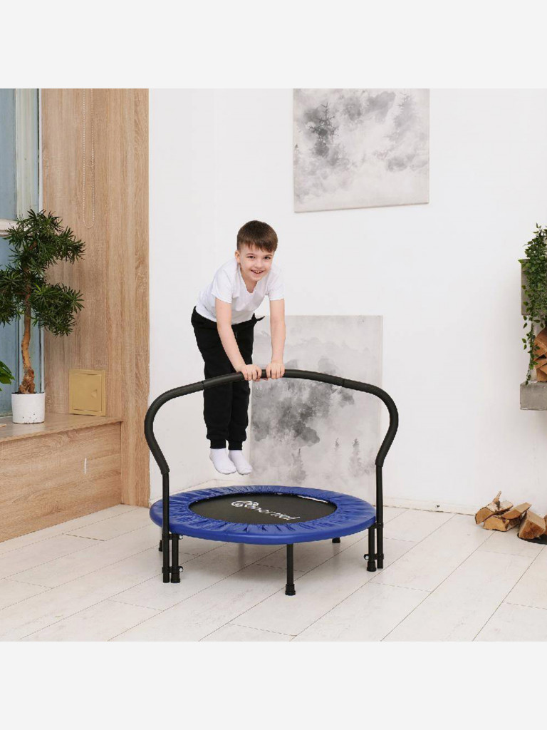 Батут с поручнем DFC JUMPFIT 36'' синий