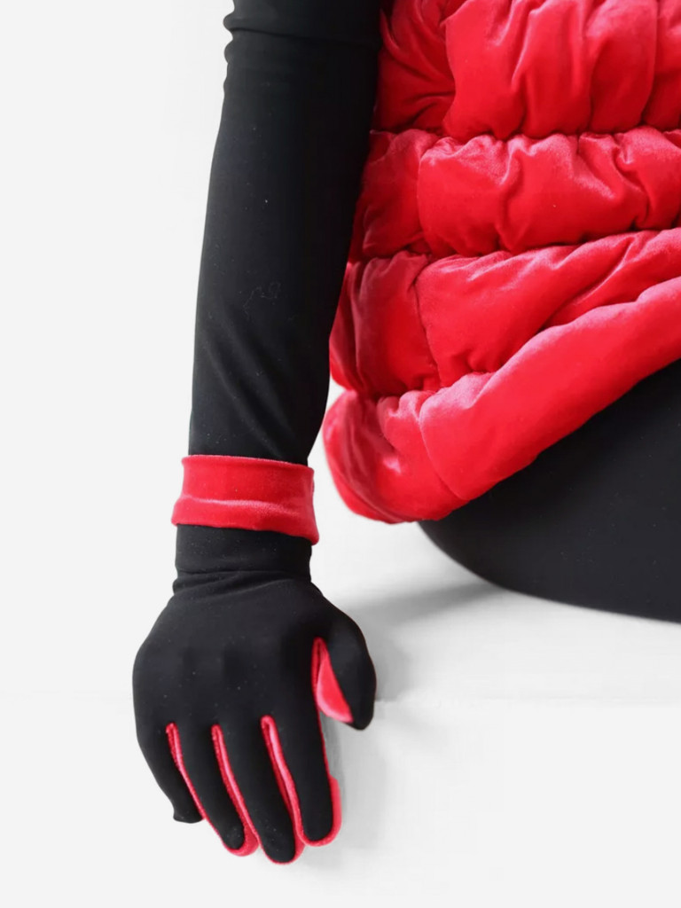 Термоперчатки для фигурного катания с бархатом IceDress