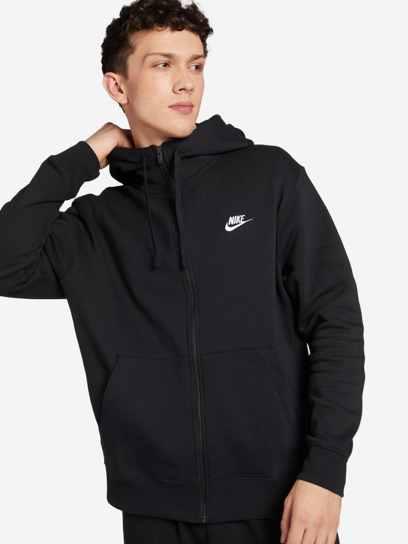 фото Толстовка мужская nike sportswear club fleece, черный