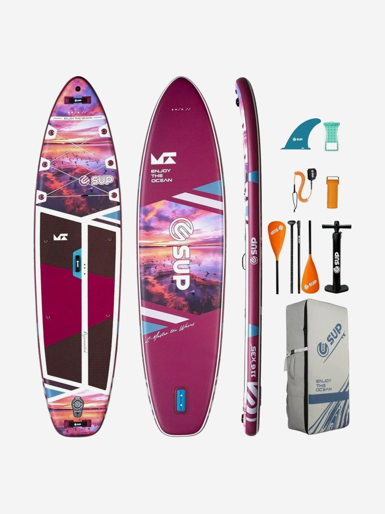 Надувной сапборд E-SUP Viva Magenta 11'6" (351×89×15 см), универсальный