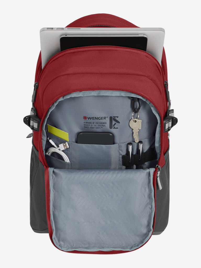 Рюкзак WENGER NEXT Ryde 16", красный/антрацит, переработанный ПЭТ/Полиэстер, 32х21х47 см, 26 л.