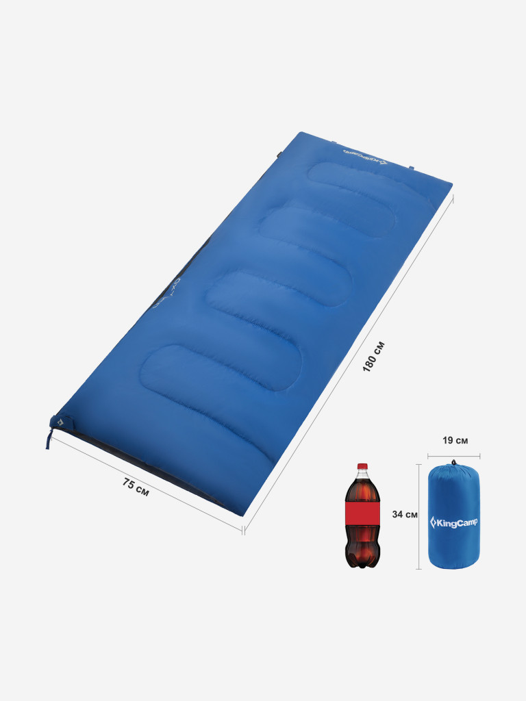 Спальный мешок KingCamp OXYGEN +8С левый, синий