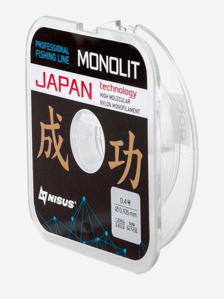 Леска для рыбалки Nisus MONOLIT Nylon 0,105мм, 50м, 1,2кг, прозрачный