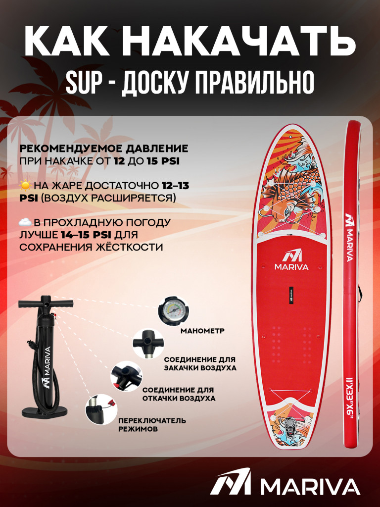 Сапборд двухслойный MARIVA Base Koi 335 см