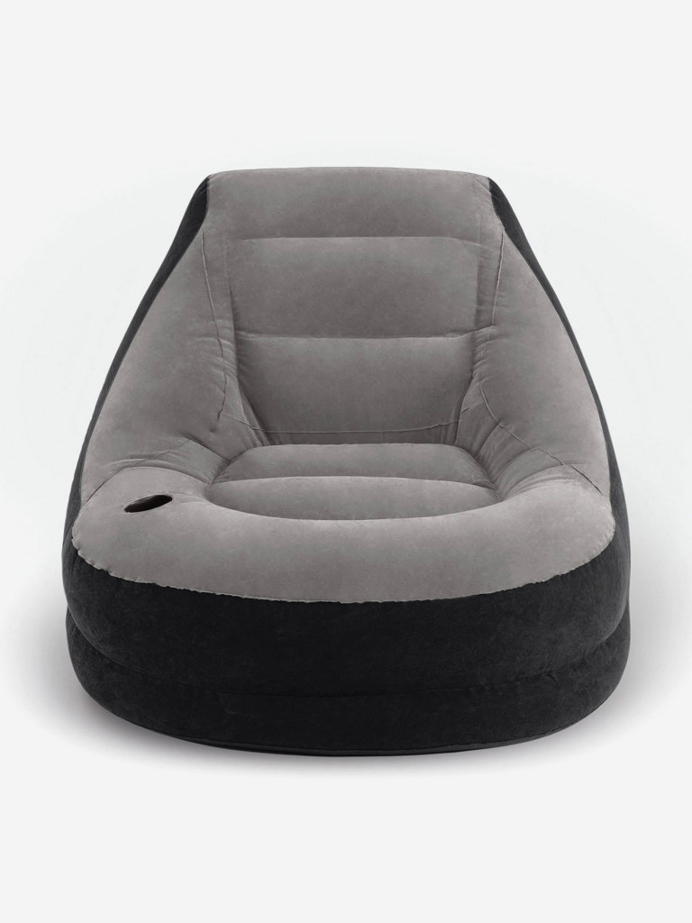 Кресло надувное Intex 68564 Ultra Lounge с пуфиком, с подстаканником, 102х137х79 см, флок