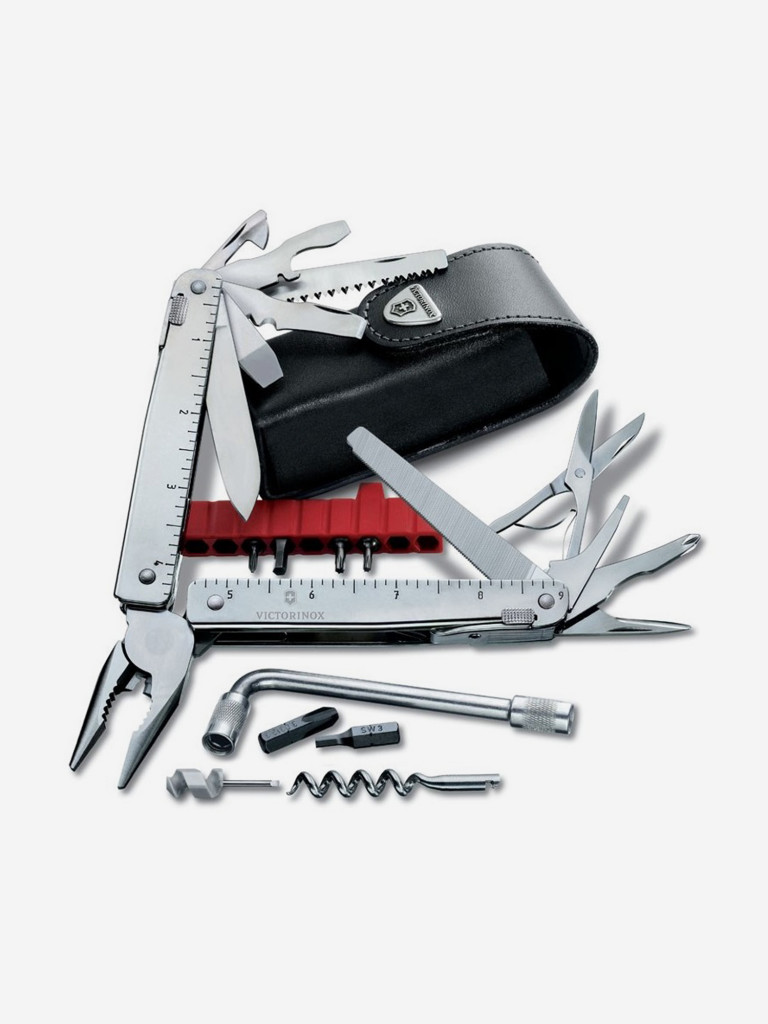 Мультитул Victorinox SwissTool Plus 38, 115 мм, 38 функций, кожаный чехол