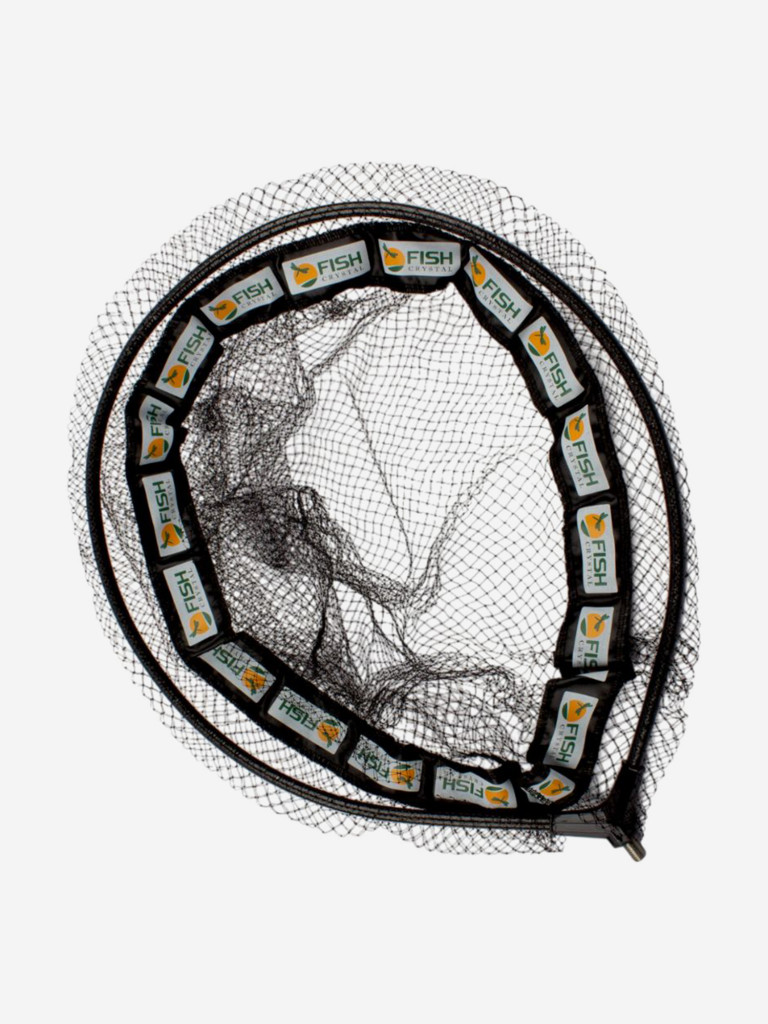 Голова для подсачека сетка чёрная леска, ячейка 7 мм, рамка карбон