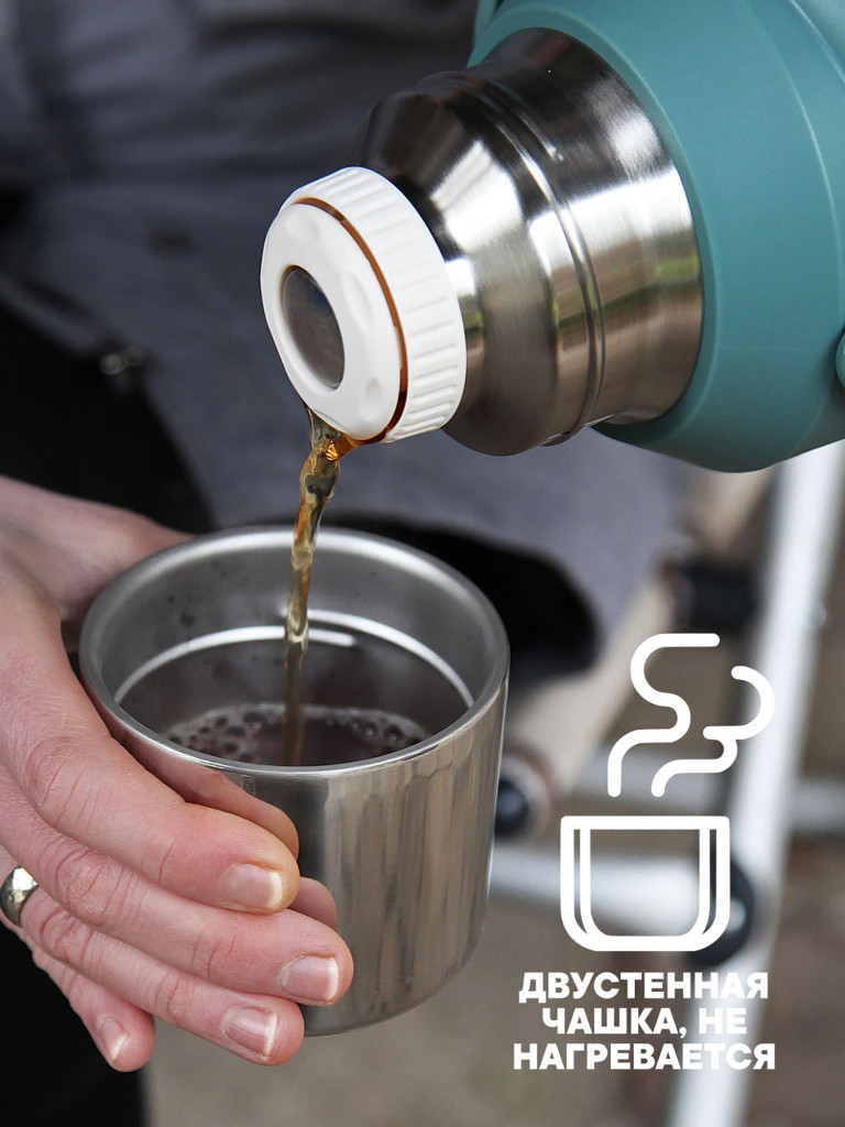 Термос 1.8л СИБИРЬ "Мятный акцент" с плечевым ремнем