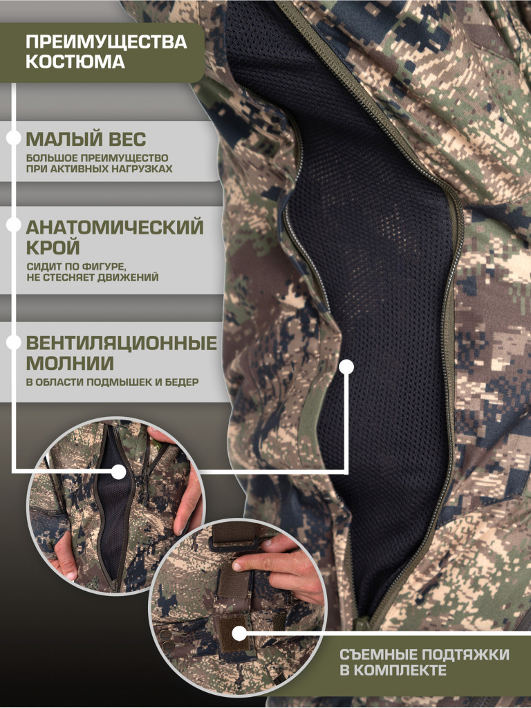 Костюм мужской охотничий FINNHUNT Reliable Forest Camo APS PRO