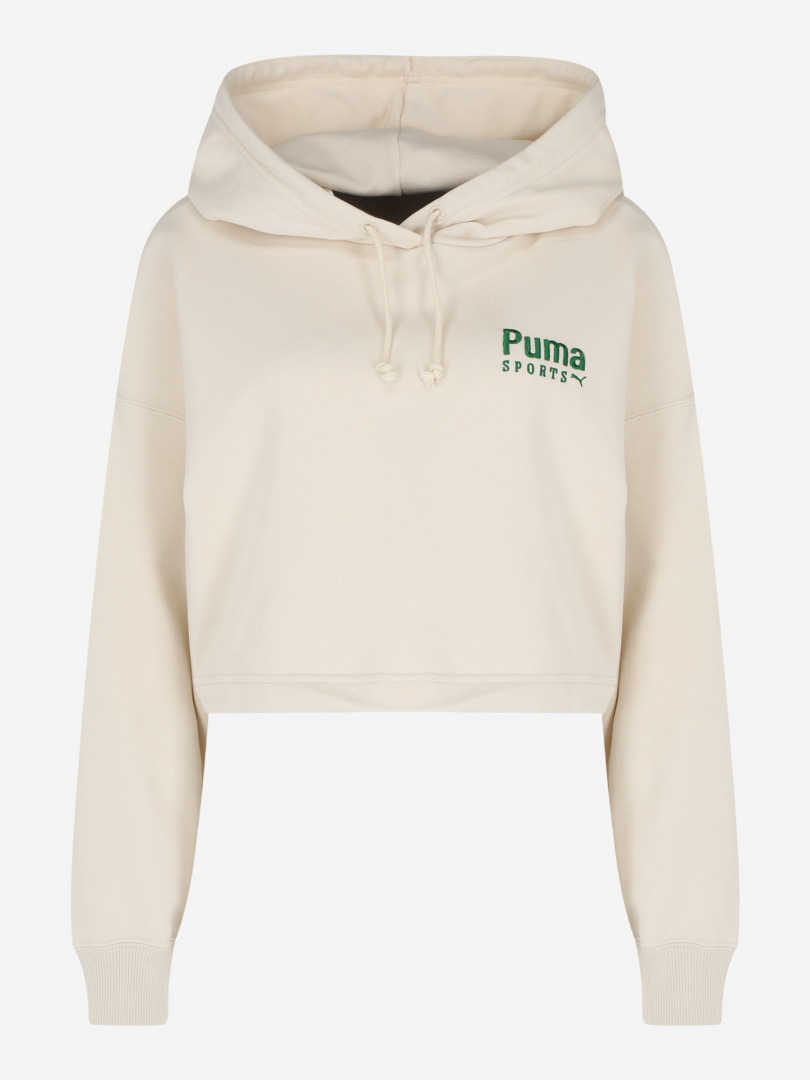 фото Худи женская puma team oversized, бежевый