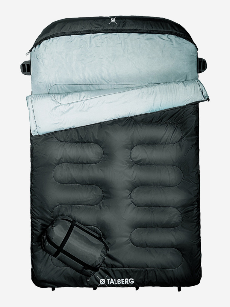 Двухместный спальный мешок TALBERG AOSTA DOUBLE 0°C, т.серый