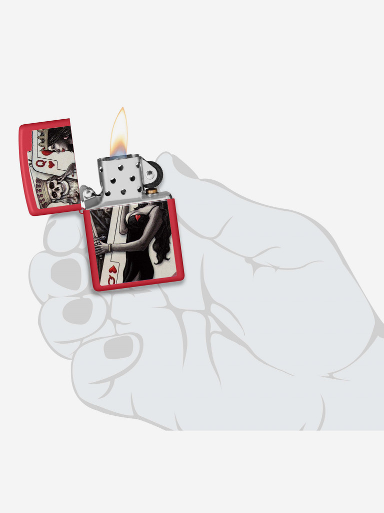 Зажигалка бензиновая ZIPPO 48624 Skull King Queen Beauty