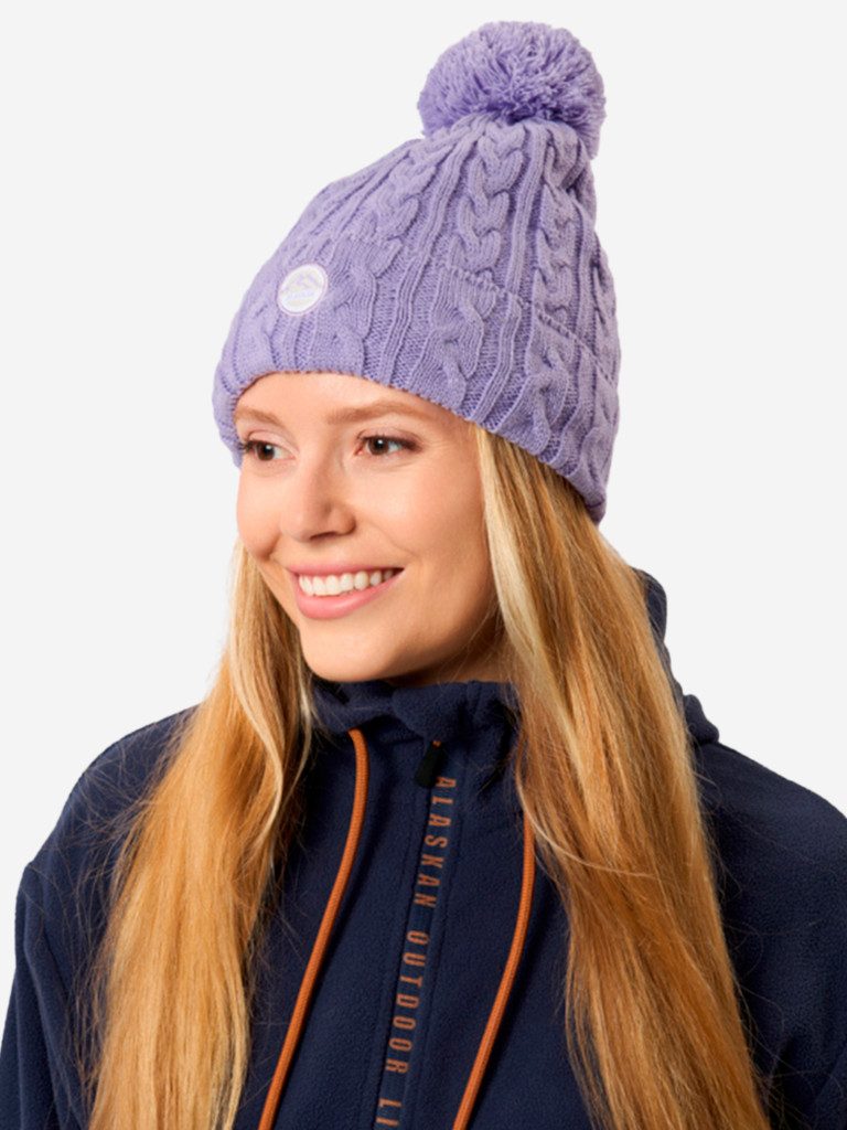 Шапка женская Alaskan Knitted сиреневый
