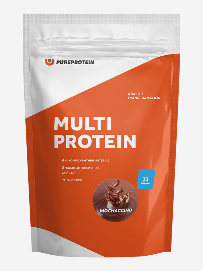 Протеин Мультикомпонентный для набора мышечной массы PUREPROTEIN 1кг,  Мокаччино оранжевый цвет — купить за 1444 руб. со скидкой 37 %, отзывы в  интернет-магазине Спортмастер