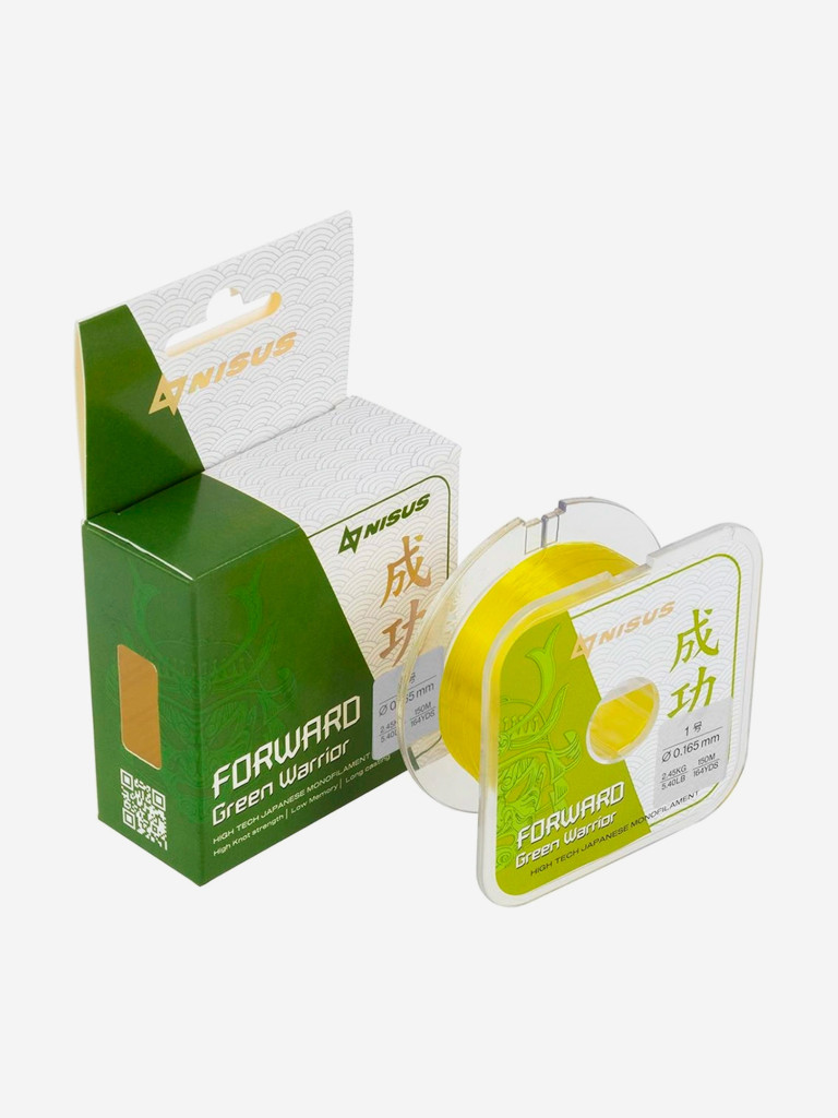 Леска для рыбалки Nisus FORWARD Green Warrior Nylon 0,165mm, 10 штук по 150м (N-FGW-0165-150)