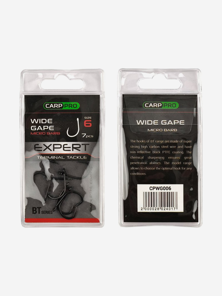 Крючок CARP PRO Teflon Wide Gape №6 7шт
