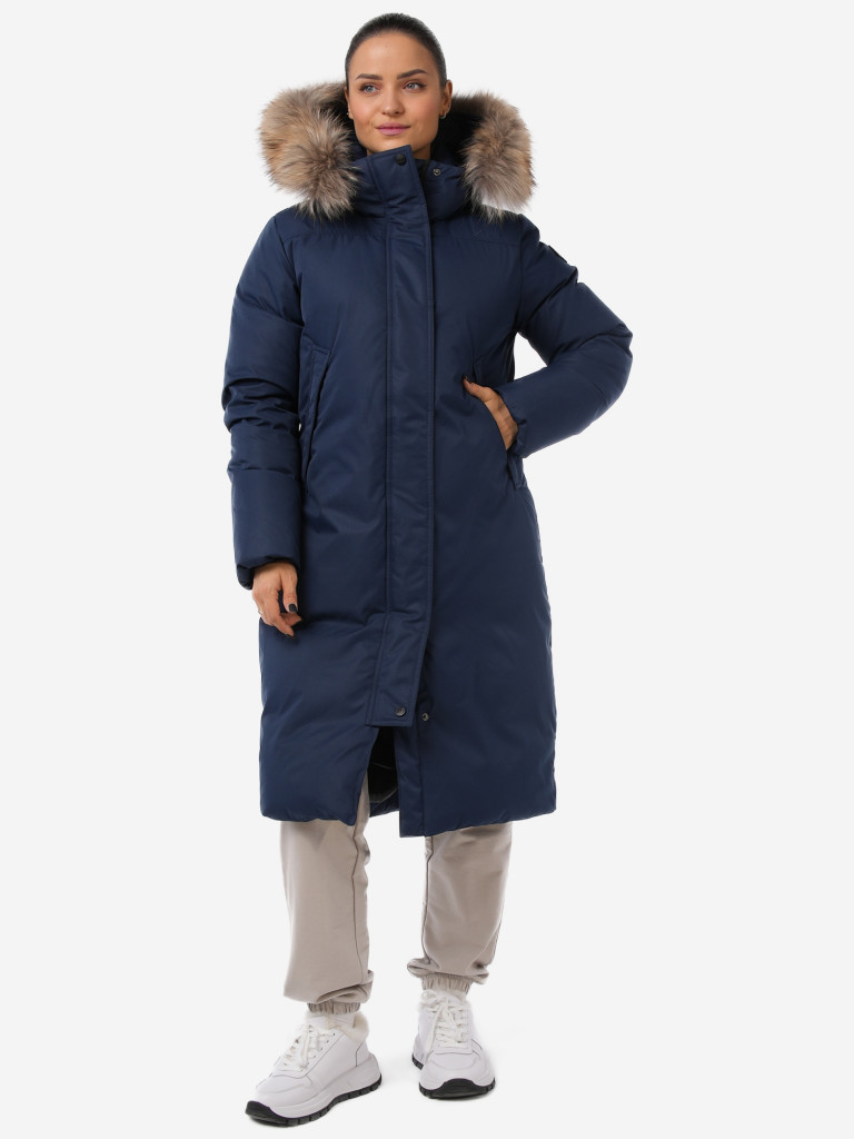 Пуховик женский удлиненный с мехом