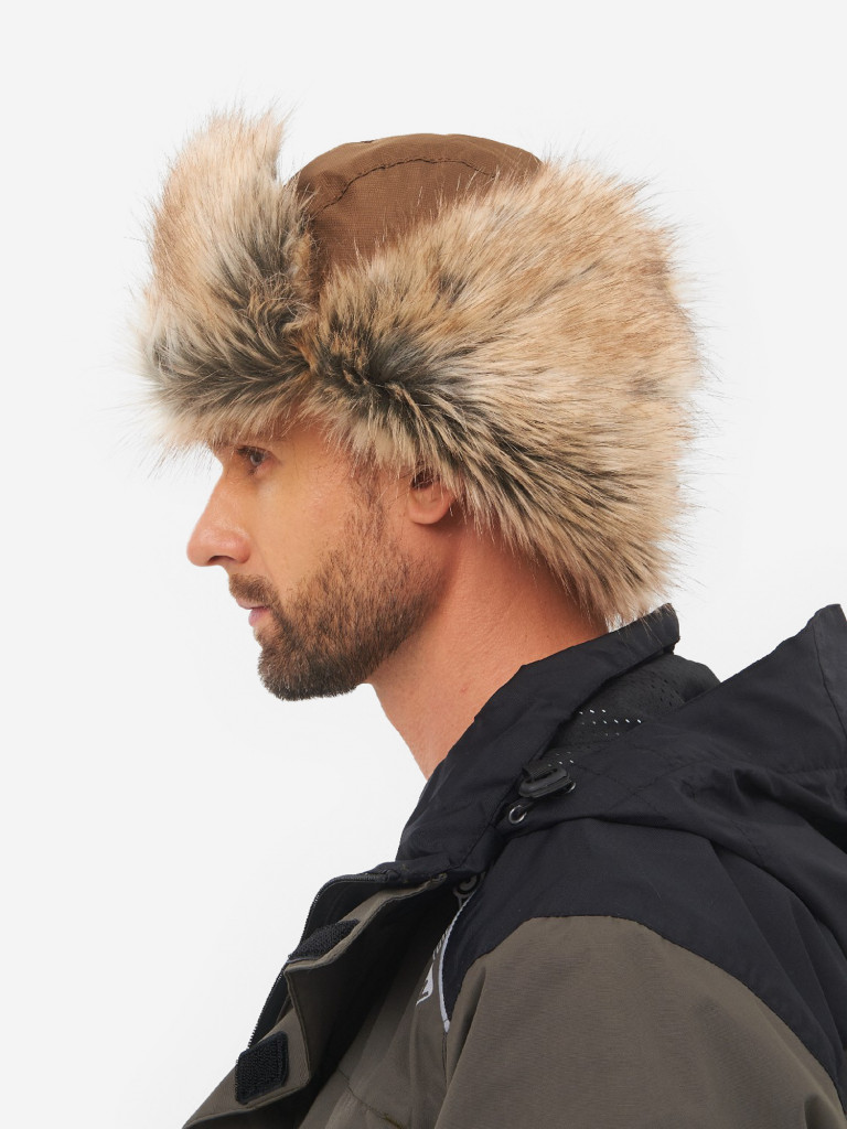 Шапка-ушанка мужская зимняя меховая с маской Huntsman Евро Енот