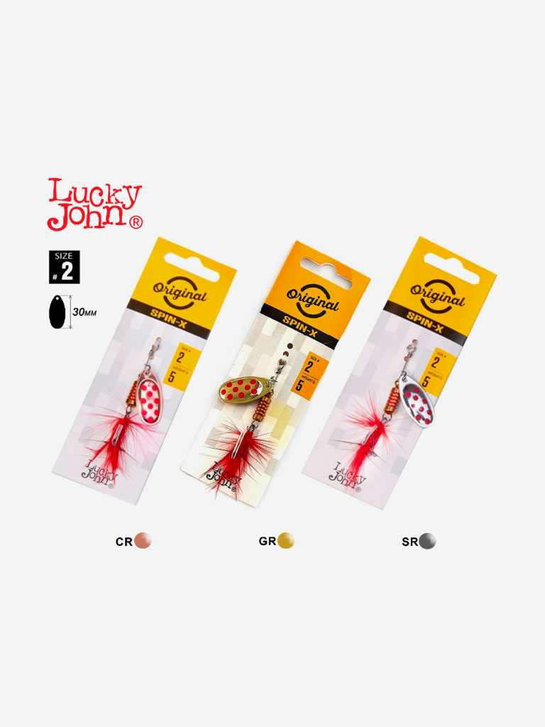 Блесна вращающаяся Lucky John SPIN X ROUND, вес 2.5 г, набор 3 шт.