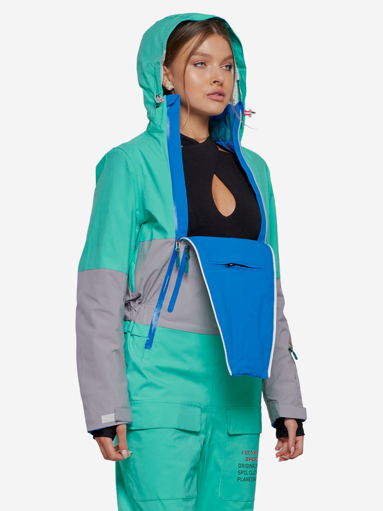 Горнолыжный комбинезон женский зимний бирюзового цвета 2320