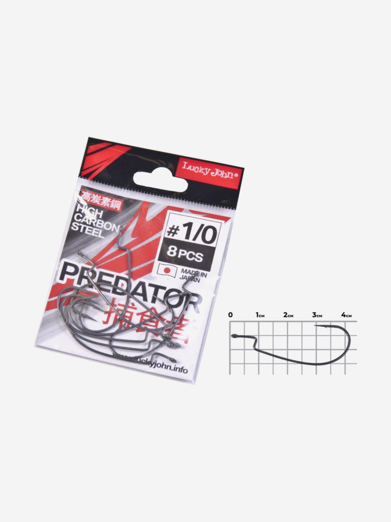 Крючки для рыбалки офсетные Lucky John LJHP345 №01/0, набор 40 шт.