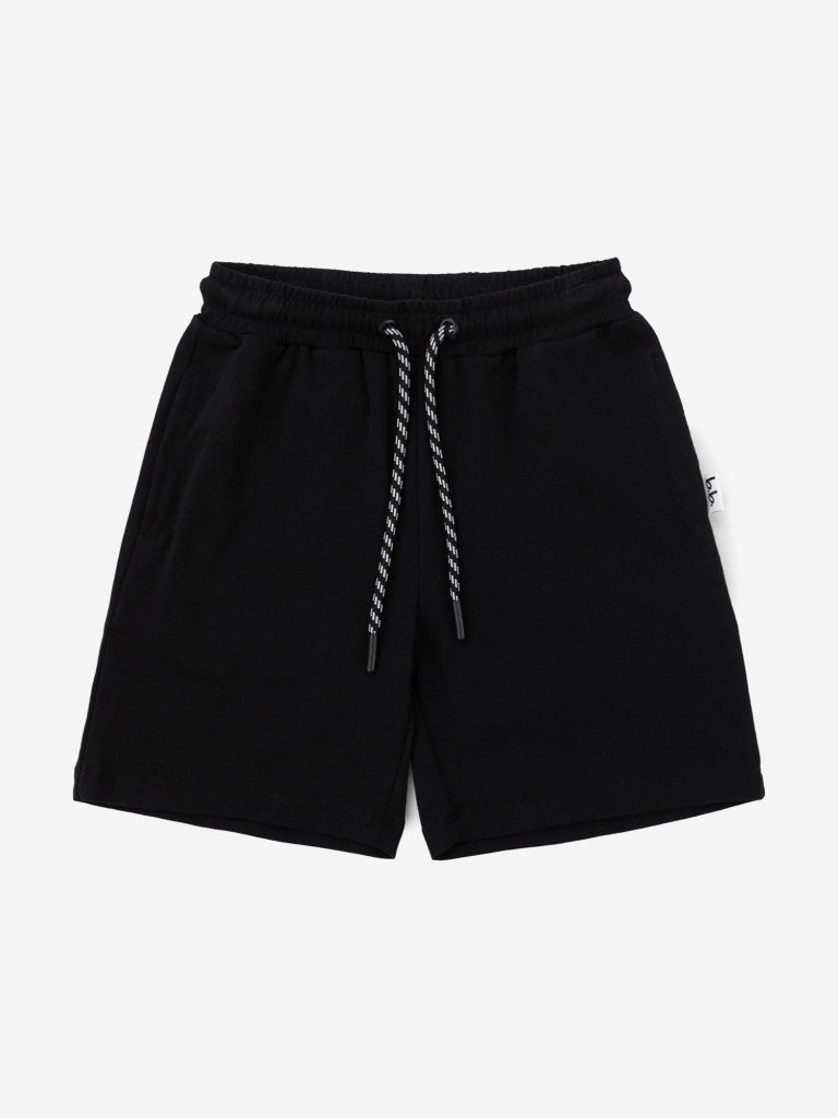 Шорты с поясом на резинке чёрные для мальчика Button Blue