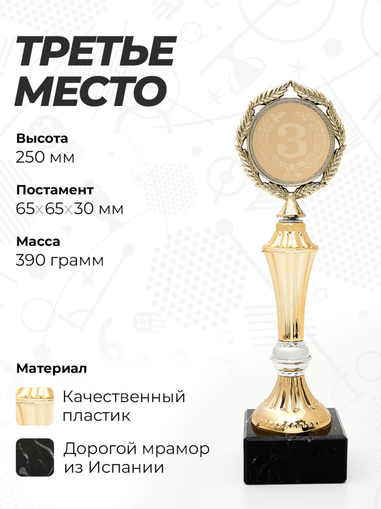 Кубок спортивный для награждения победителей 3 шт