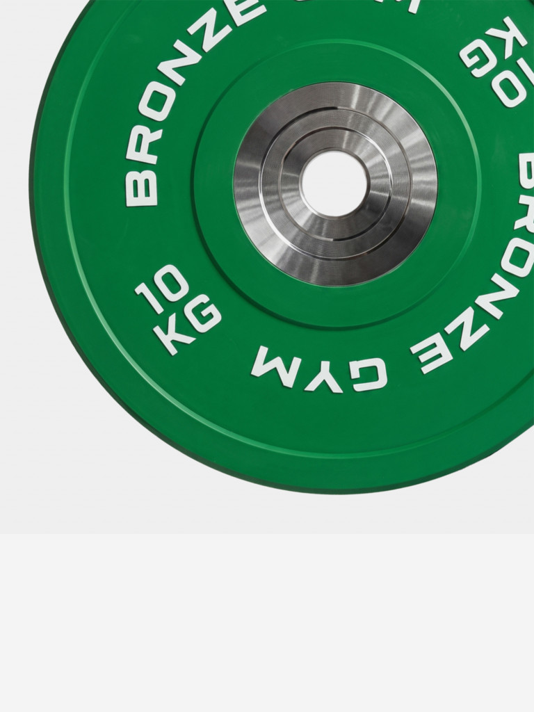 Диск олимпийский BRONZE GYM тяжелоатлетический зеленый 10 кг