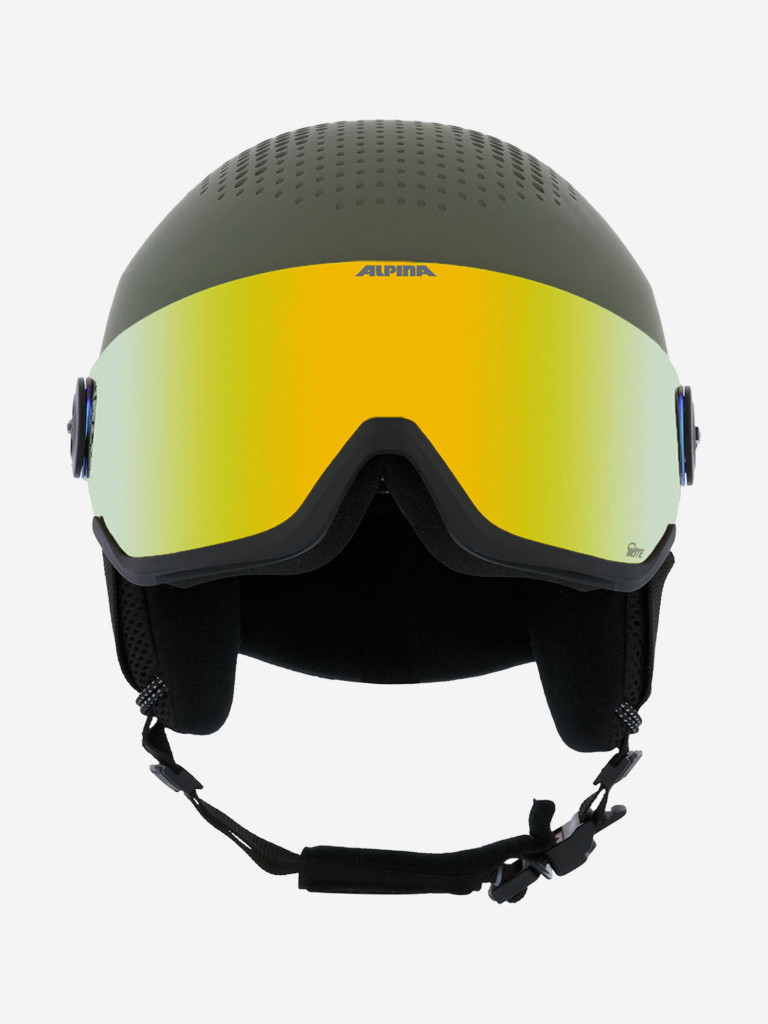 Горнолыжный шлем с визором Alpina Arber Visor Q-Lite Olive Matt