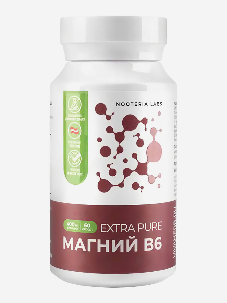 Магний B6 Extra Pure Nooteria Labs, 60 капсул