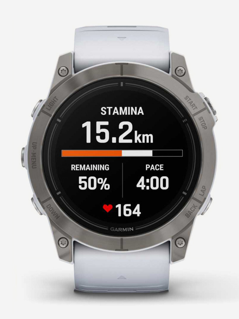 Спортивные часы Garmin EPIX PRO (Gen 2) Sapphire Edition 51 мм, титановый белый, DLC, белый силиконовый ремешок