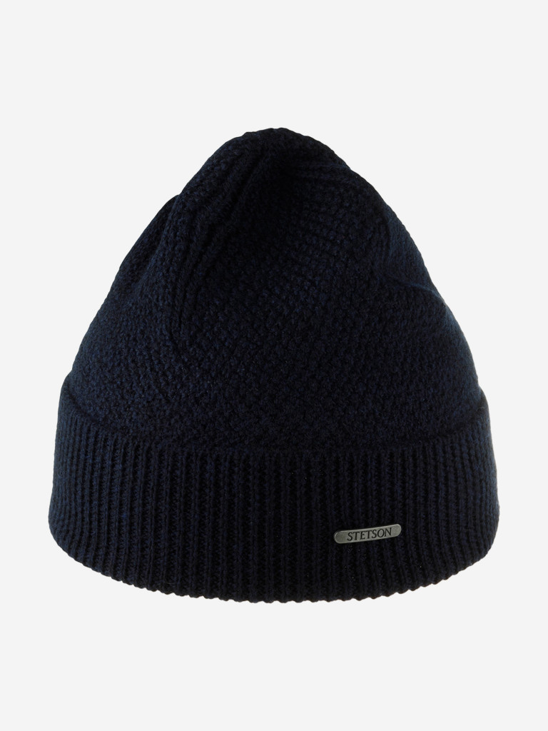 Шапка с отворотом STETSON 8599396 BEANIE MERINO WOOL (синий)
