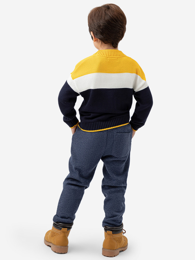 Брюки трикотажные свободные синие Button Blue