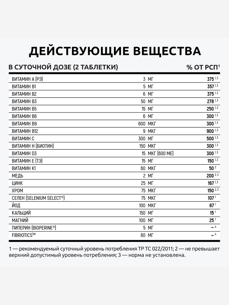 Витамины для мужчин UltraBalance комплекс мультивитаминов для спортсменов, 60 таблеток