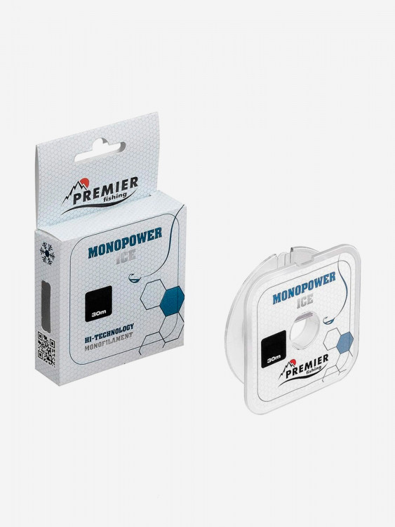 Леска для рыбалки Premier Fishing MONOPOWER ICE Nylon 0,30мм, 30м, 8кг, прозрачный