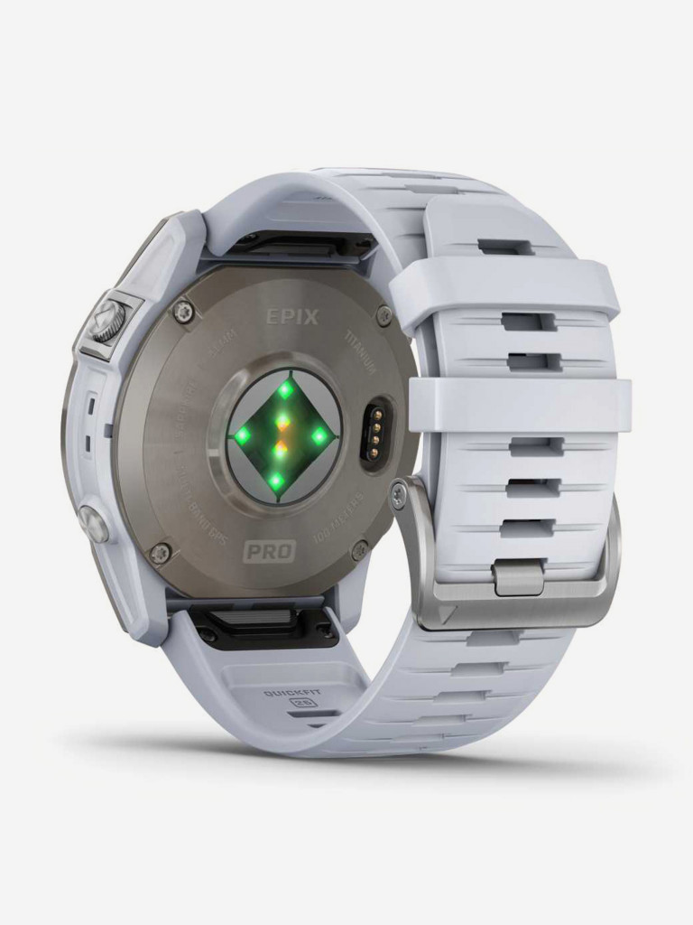 Спортивные часы Garmin EPIX PRO (Gen 2) Sapphire Edition 51 мм, титановый белый, DLC, белый силиконовый ремешок