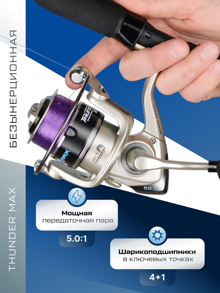 Катушкa FLAGMAN спиннинговая Thunder Max 3500 4+1ш.п.