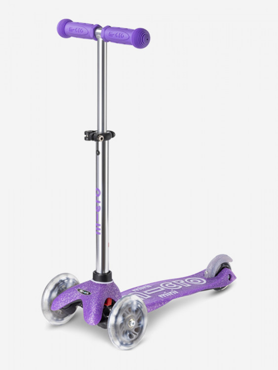 Самокат Micro Mini Deluxe LED Блестящий сиреневый 2024