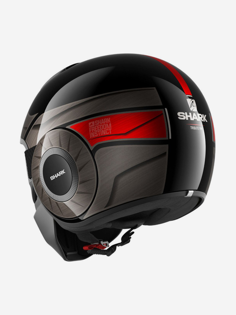 Мотошлем открытый SHARK STREET DRAK TRIBUTE RM Black/Chrom/Red