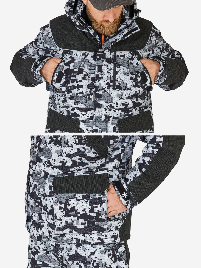 Костюм зимний Norfin EXPLORER 2 CAMO (куртка+полукомбинезон) для рыбалки и охоты