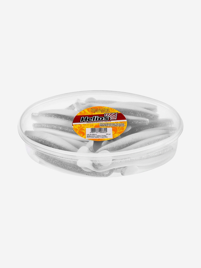 Мягкая приманка Helios Trofey, 5,5'' / 14 см, White & Sparkles, 50 шт (HS-25-002-N)